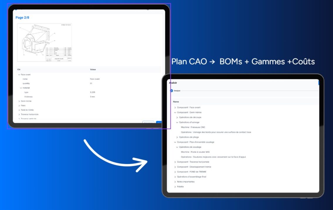 Extraction Bom Extraction de nomenclature (BOM) et gammes à partir de fichier CAO